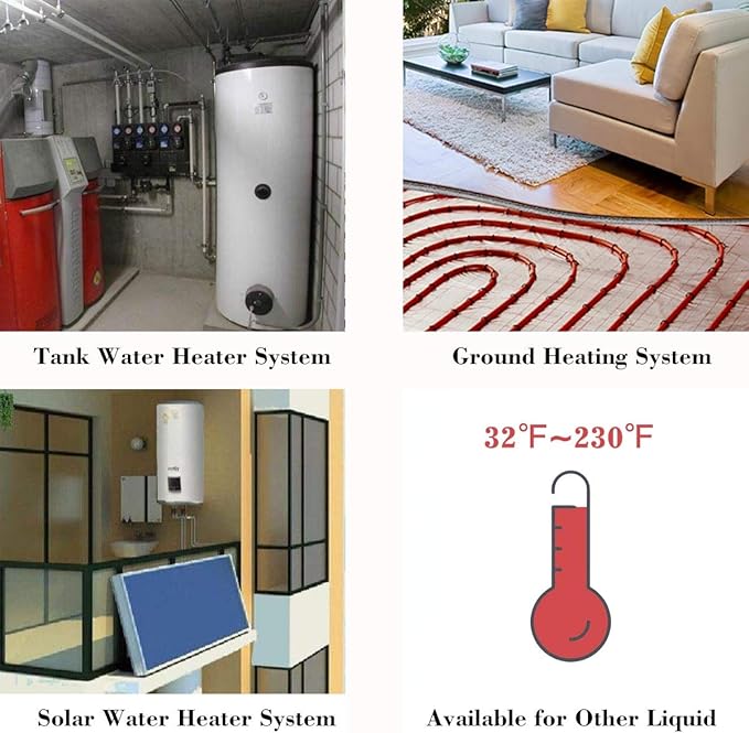 BACOENG 3/4 inch NPT Hot Water Circulation Pump for Floor Heating & Recirculating System w/Connectors