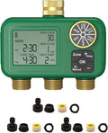 MOES 3 Zone Water Timer for Garden Hose, Heavy Duty Solid Brass Inlet & Outlets, Programmable Sprinkler Timer Battery Operated, 3 Outlet Faucet Valve with Sequential Watering (Non-WiFi)