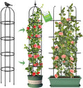 Tower Obelisk Garden Trellis for Climbing Plant，6.3FT/75.6" Rustproof Metal Potted Plant Climbing Support for Indoor Outdoor Flowers Vegetable Fruits Vines Support (1PCS)