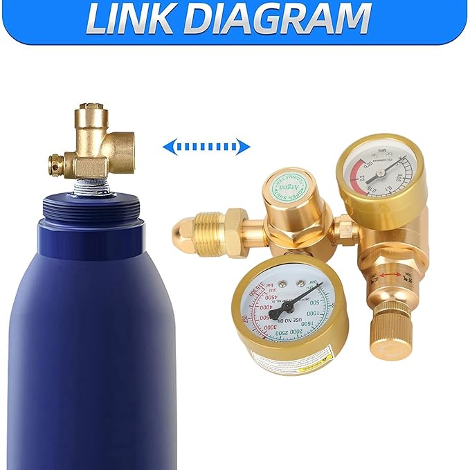 Welder Gas Regulator, Accurate Welding Gas Gauge, MIG TIG Flowmeter, Heavy Duty Welder Gas Valve G5/8 In Male Thread Inlet 1/4 In Outlet