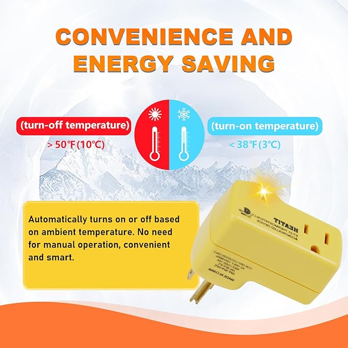 HEATIT ET-21 Freeze Thermostatically Controlled Outlet On at 38F /Off at 50F ET-21-3 3PCS