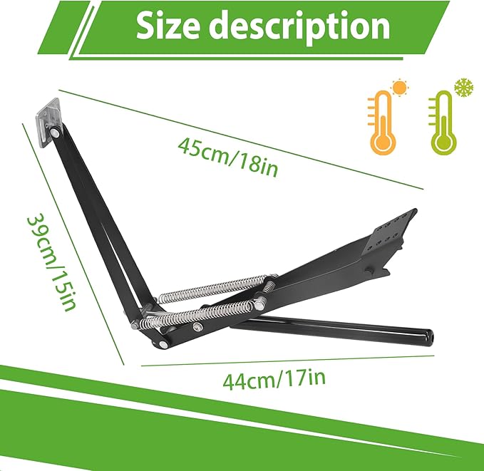 Greenhouse Window Opener Solar Heat Sensitive Dual Spring Powered Roof Vent Kit Automatic Greenhouse Accessories Tool Load Capacity of 15 lbs (Black Double Spring2PCS)