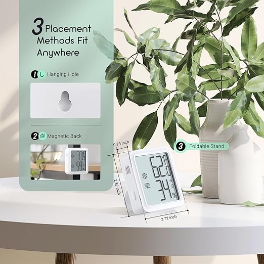INKBIRD WiFi Thermometer Hygrometer, Indoor Temperature Sensor IBS-TH3-PLUS with Electronic Display, Humidity Monitor with App Alert 1 Year Data Storage Export, Digital Remote Monitor for Room
