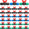 Glooglitter 30 Pcs Drip Irrigation Fittings Switch Valve 1/2 Inch Barbed Locking Fitting Gate Valves for 1/2 Inch Drip Tubing(1/2 ID X. 6-. 63 OD) 16mm Drip Irrigation Switch Valve for Garden