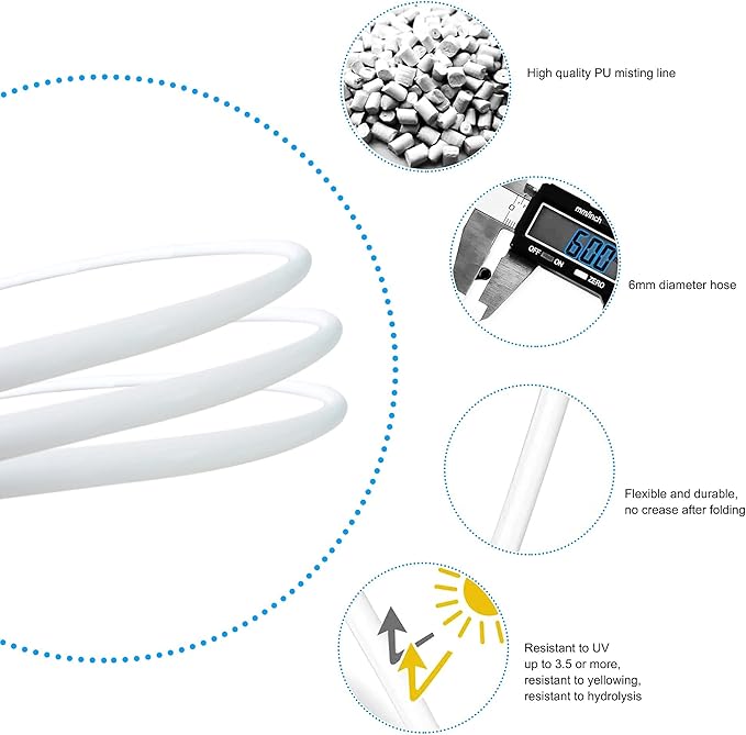 Misters for Outside Patio,Misting System for Cooling Outdoor,50Ft (15M),Water Mist Hose DIY Kit for Porch,Canopy,Deck,Umbrella,Garden,Greenhouse,Yard,Plants,Trampoline Sprinkler Accessories for Kids