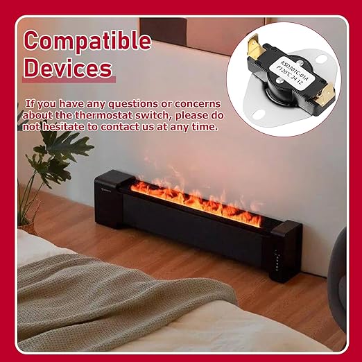 Thermal Switch Thermostat Control, 120°F ON and 105°F Off, Snap Disc Thermostat Switch for Fireplace Blower Fans, Wood Stove Fans,Wall & Floor Furnaces,RV Refrigerator Cooling Fan, Solar Water Heater