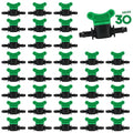 Kalolary 1/4" Drip Irrigation Valves, 30PCS Drip Line Barbed Valves Fittings Garden Shut Off Switch Valve for 4/7mm Tube Water Flow Control Drip Line Parts Cut Off Valve for Watering System (Green)