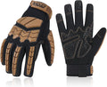 HANDLANDY HLDD Heavy Duty Work Gloves, TPR Protector Impact Gloves, Men Anti Vibration Mechanic Work Glove TouchScreen