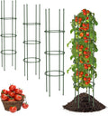 4 Pack Tomato Cages for Garden, 49" Tall Adjustable Heavy Duty Rust Resistant Tomato Trellis, with Upgraded Coupler for Raised Beds & Pots, Plant Stakes and Supports for Climbing Vegetables, Flowers