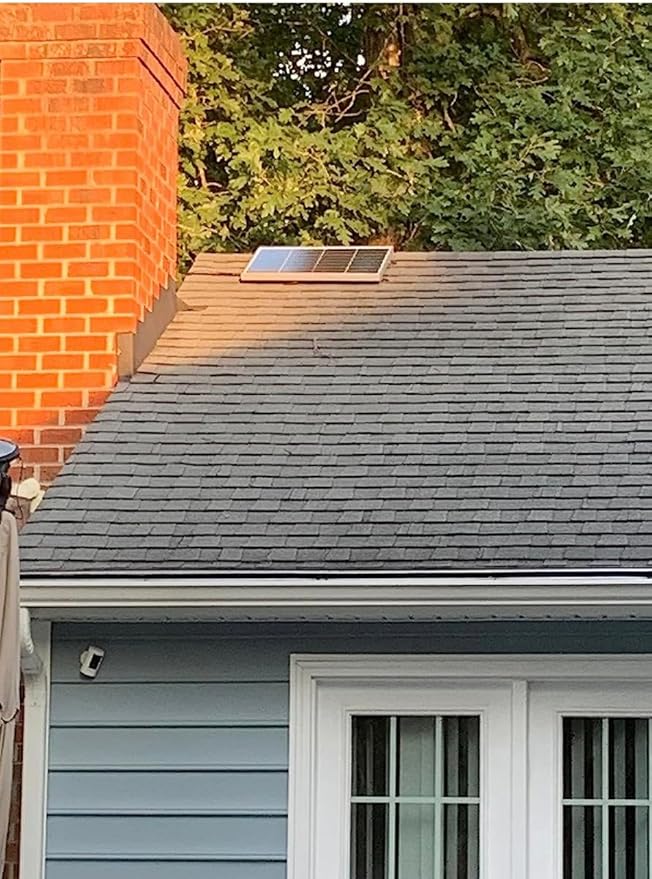 Amtrak Solar 12-Inch Solar Attic Exhaust Fan – USA-Made, Plug & Play, Whisper-Quiet Ventilation for Attic, Garage, Shed, Greenhouse (Fan Only)