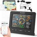Raddy WF-100C Lite Weather Station Wireless Indoor Outdoor with Temperature, Barometric, Humidity, Wind Gauge, Rain Gauge, Weather Forecast, Moon Phase, Alarm Clock for Home, Garden