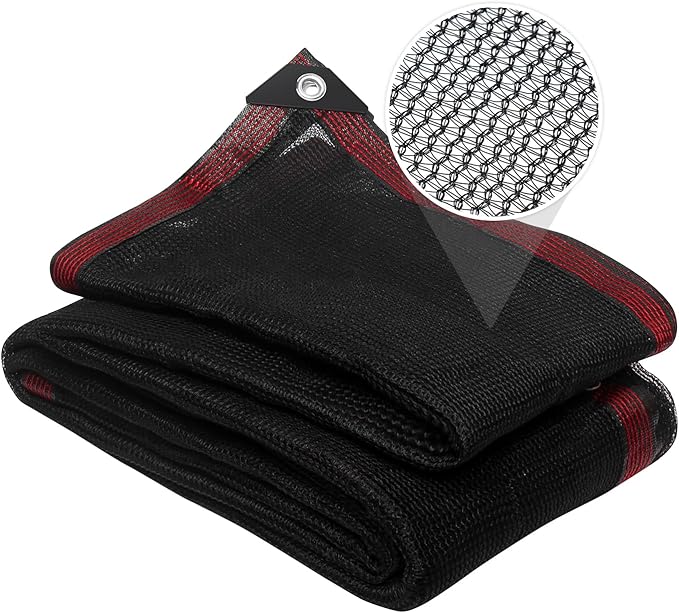 40% Shade Cloth, 8x10FT Black Heavy Duty Mesh Screen Tarp with Grommets for Patio, Canopy, Garden, Porch, Greenhouse, Pools, Garage