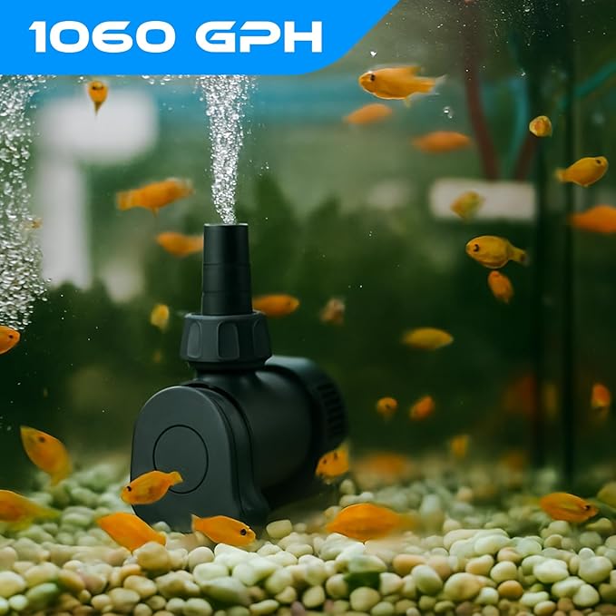 1060 GPH Intelligent ECO Amphibious Water Pump - Sine Wave Technology with Controller for Hydroponics & Aquariums, 30W - 2 Pack
