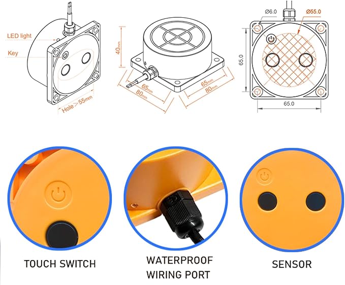 Moray Smart WiFi Water Level Sensor Water Tank Level Monitor Oil Tank Gauge Sensor , Automatic Alarm Indicator for Tuya Smart Life Mobile APP Smart Home Remote IP65 Waterproof (ME201R)