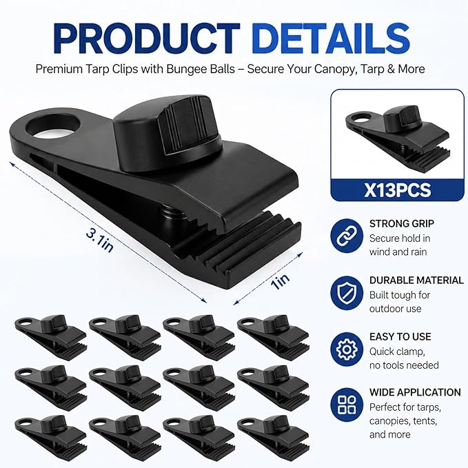 13PCS Tarp Clips