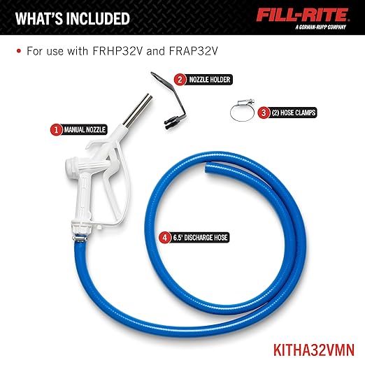 Fill-Rite KITHA32VMN Discharge Hose and Manual Nozzle for Hand Pump