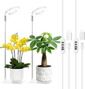 3.54" White Grow Light, Full Spectrum Plant Lights for Indoor Growing with 3/9/12H Timer, 3 Color Modes, 10 Brightness, 6.6"-24.8" Height Adjustable, Small Halo Grow Light with Base, 2 Pack