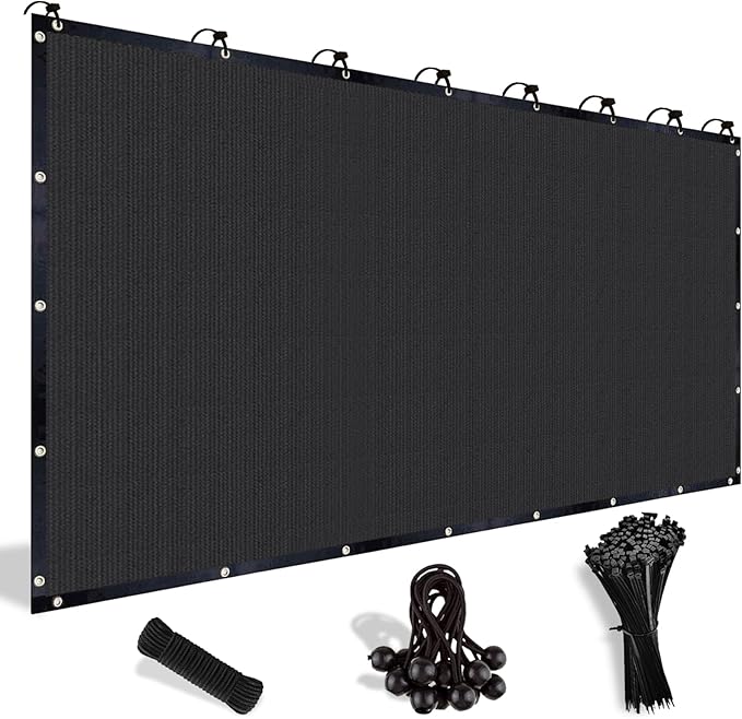Shade&Beyond Customized Size 90% Sun Shade Cloth with Grommets, 10' X 12' Pergola Shade Cover Canopy, Mesh Tarp Sun Screens for Patio, Outdoor, Garden, Backyard, Black, GN04