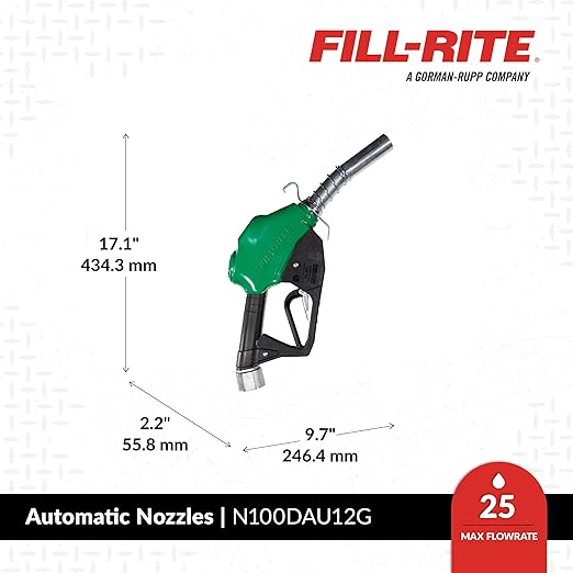 Fill-Rite N100DAU12G 1" Automatic Nozzle (Green)