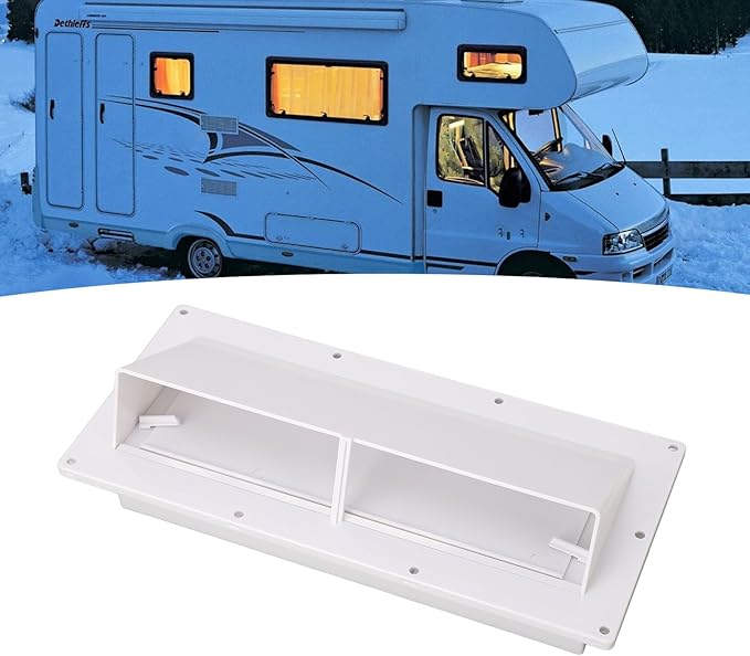 Tyenaza Exhaust Vent Cover, Exhaust Ventilation Cover ABS Automatic Wind Proof Damper Lockable Range Vent Cover for RV Home Camper(White)