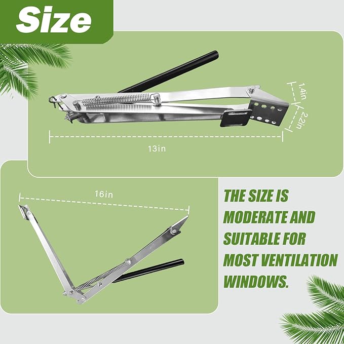 Greenhouse Window Opener Solar Heat Sensitive Dual Spring Powered Roof Vent Kit Automatic Greenhouse Accessories Tool Load Capacity of 15 lbs (Silver Double Spring2PCS)