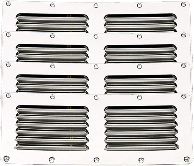 Amarine Made Stainless Steel Stamped Louvered Vent - Rectangular Marine Vents 4-1/2" X 9" - 07723S