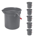 Rubbermaid Commercial Products 14 Qt Brute Heavy-Duty, Corrosive-Resistant, Round Bucket, Gray (6-Pack)