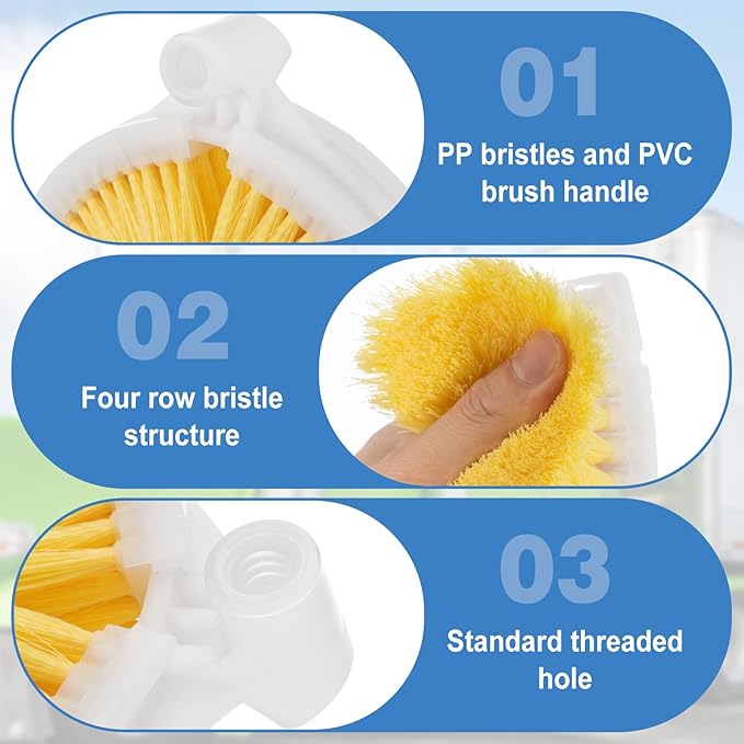 LemonRoad 2 Pcs 9'' Wash Brush for Exhaust Stack Pipes Suits 4''-6'' PVC Truck Cleaning Brush Compatible with Straight Handles/Inclined Rods for Truck Vehicle Exhaust Pipes Chimneys and Industrial