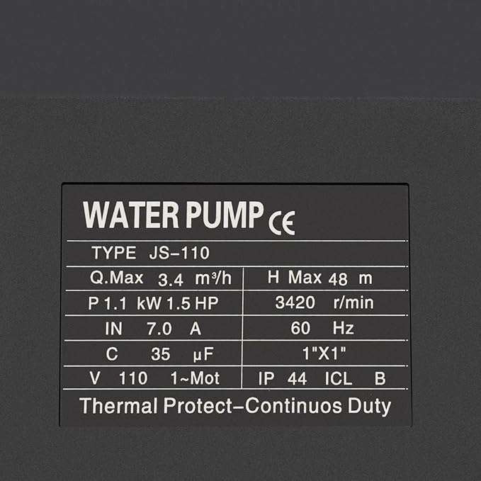 1.5 HP Shallow Well Jet Pump, 110V 115V Cast Iron Garden Booster Pump with Automatic Controller, 1200GPH 157.48ft Lift 87PSI for Lawn Irrigation Water Transfer Home Farm Water Supply