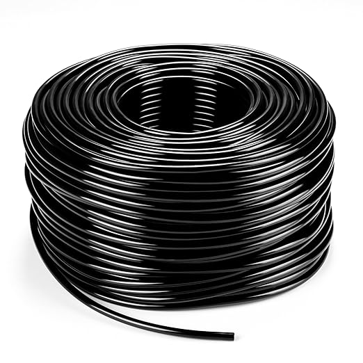 Bluepro 200FT 1/4 inch Drip Irrigation Tubing Blank Distribution Garden Watering Tube Line for Drip Irrigation Parts and Drip Systems, Black