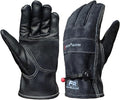 Leather Gardening Gloves for Men, Work Gloves for Welding, Mechanics, Construction, Thorn Proof (Black, Large)