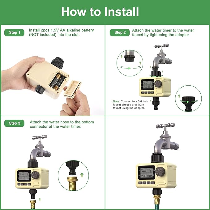 Water Timer for Garden Irrigation, Automatic Hose Timer for Outdoor Watering