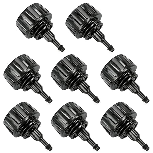 8 Pack 3/4" Garden Hose To 1/4" Irrigation Tubing Adapter, 1/4 Inch Drip Irrigation Tubing To Faucet Garden Hose Adapter 3/4 Inch FHT To 1/4 Inch Supply Line Adapter Fittings