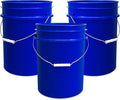 ePackageSupply 5 Gallon Bucket - Food Grade Bucket, Metal Handle Grip, BPA-Free, Heavy-Duty 90 Mil HDPE Plastic Pail, Stackable Utility Container, Made in USA, Lid Not Included, Blue, 3 Packs