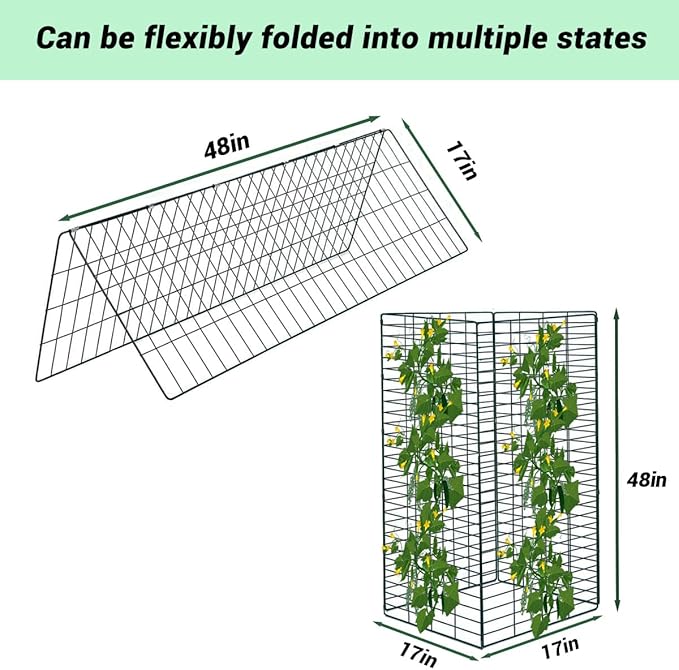 Metal Trellis for Climbing Plants Outdoor Garden Trellis,Cucumber Trellis,Tomato Plant Support/Squash/Zucchini/Sweet Peatrellis,Green Bean/Grape/Vine/Flower Plant Trellis (1pack)