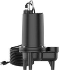 2/5HP Cast Iron Sewage Pump, 5995GPH Submersible Effluent Pump with 20ft Cord, Ideal for Basement/Sump Applications – Commercial-Grade Drainage System, 2'' NPT Discharge