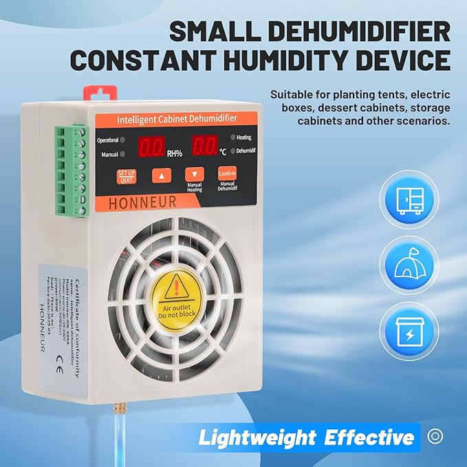 Fully automatic mini dehumidifier and constant humidity device 60W - suitable for distribution cabinets, planting tents, etc. (DC110~220V) (DC24~36V) (AC/DC110~220V)