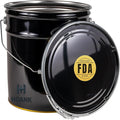 5.5 Gallon Metal Storage Bucket with Lever Lock Lid, Black Heavy Duty Container, Triple Seam Technology, Durable Design for Tools, Plants, Paint, Food Storage