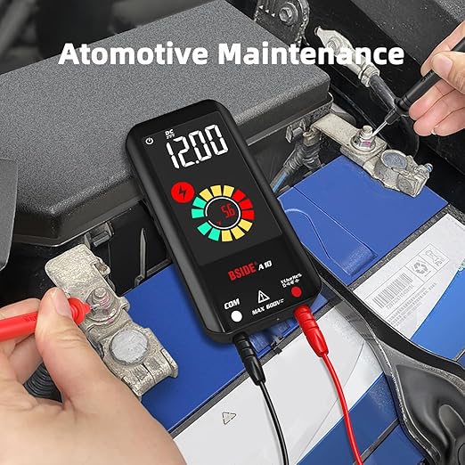 BSIDE Rechargeable Digital Multimeter Color LCD 3 Results Display 6000 Counts Auto-Ranging Pocket Voltmeter Cap Duty Cycle Live Check Voltage Tester