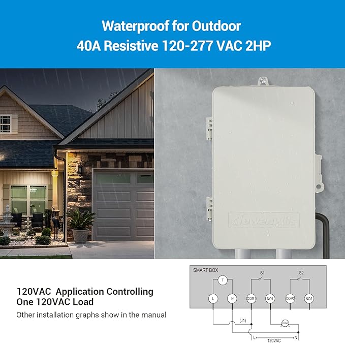 DEWENWILS Pool Timer, WiFi Smart Switch, Heavy Duty 40A 120-277 VAC 2HP, Compatible with Smart Phone, Alexa, Google Assistant, ETL Listed