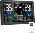Weather Station Wireless Indoor Outdoor, Thermometer Wireless with Remote Sensor, Home Weather Station, Color Display Digital Weather Forecast, Humidity, Atomic Clock, Air Pressure for Home