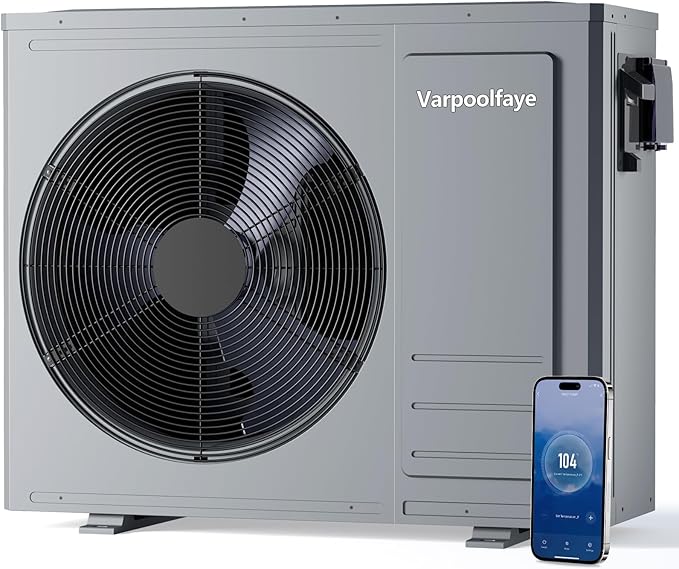35100 BTU Swimming Pool Heat Pump Above Ground Pool Heater 220V Electric Pool Heater for Inground Pool 10000 Gallon Heating Cooling WiFi Control Schedule