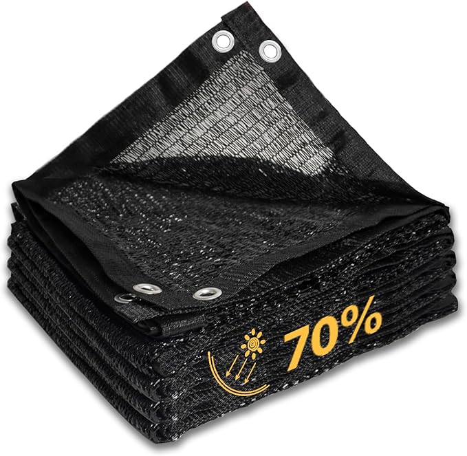 9' x 18' Heavy-Duty Shade Cloth with Grommets - 70% UV Protection Sun Shade Net for Outdoor, Patio, Pergola, Greenhouse, Custom