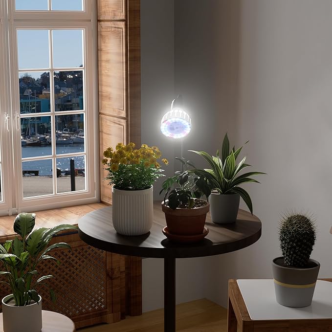 GooingTop Grow Light,12W (80Watts Equiv) 5000K White Full Spectrum LED Growing Lamp Clip on Desk for Indoor Plants,Bulbs Replaceable & Non-dimmable