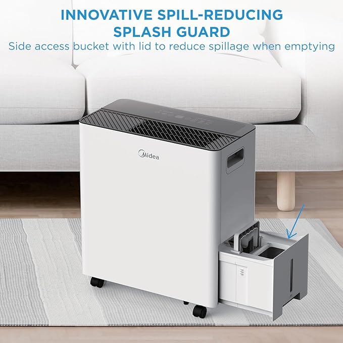 Midea 4,500 Sq. Ft. Dehumidifier with Pump Included 50 Pint - Ideal for Basements, Large & Medium Sized Rooms, and Bathrooms (Renewed)
