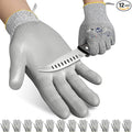 Dowellife Cut Resistant Work Gloves for Men & Women - ANSI A5 & EN388 Level 4, Breathable PU Coated, Grey Non-Marking - for Gardening, Fishing, Automotive, Construction, Wood Carving (Large, Grey)