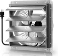 Xcity 16" Shutter Exhaust Fan with 6 ft Power Cord, High Speed AC Motor, 2633 CFM, 1600 RPM, Wall Mount Ventilation Fan with Automatic Gravity Louvers, for Garage, Shed, Commercial, Attic, Waterproof