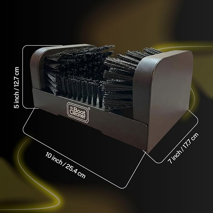 Heavy Duty Boot Brush Cleaner Outdoor Floor Mount or Portable Commercial Boot Scraper/Scrubber with Hardware, Plastic