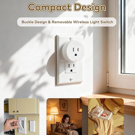 NineLeaf Zigbee Smart Remote Outlet with Wall Decor Switch,2.4GHz Hub Needed,Zigbee Repeater,Wireless Plug with APP & Voice Control, Compatible with Alexa &Google Assistant, Timer & Schedule