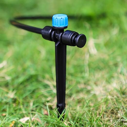 Bonviee 1/4” Drip Irrigation Stakes – 30 Pack, Tubing Holder with Adjustable Height, Prevents Clogging, Easy Install, for Raised Beds, Gardens & Hydroponics